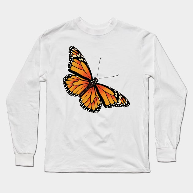 Monarch Butterfly intricate detail Long Sleeve T-Shirt by Ricogfx